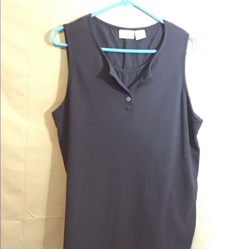 FASHION BUG.. layer look tank top Plus sz18/20w, dk blue